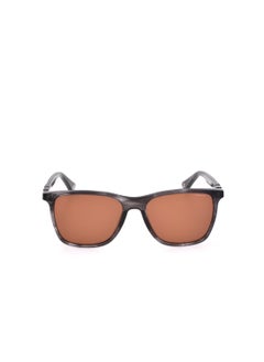 POLICE Men's Square Shape  Acetate Sunglasses SPL872 5601EX - Lens Size: 56 Mm - Shiny Striped Grey  - Image 2