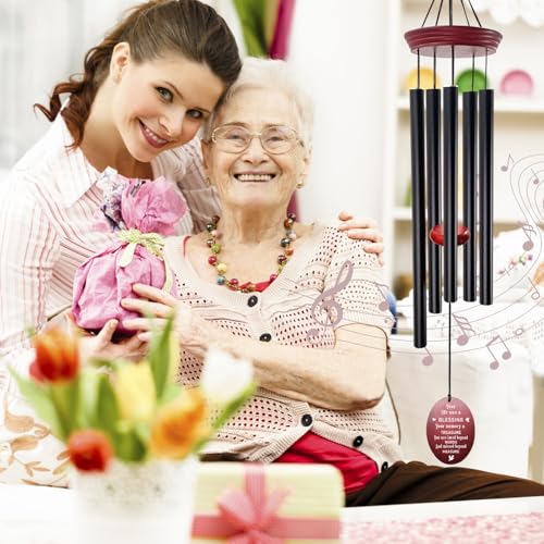 Howarmer windchimes Sympathy Memorial Wind Chimes – 33" Tuned Wind Chime with “Your Life was a Blessing” Saying, Red Wood Wind Sail for Loss of Loved One, Bereavement Gift for Mom, Dad, Grandma or Friend - Image 3