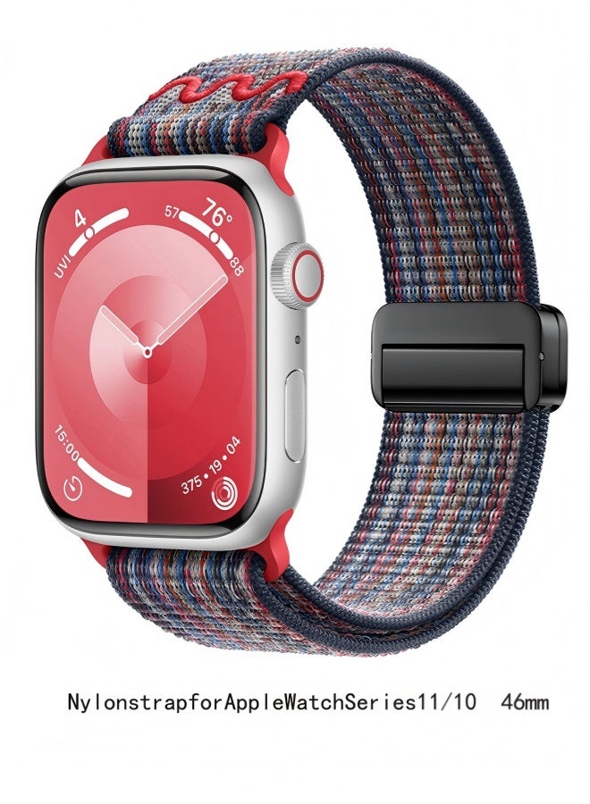 Happy D Magnetic Wristband Adjustable Nylon Strap for Apple Watch Series 11 46mm/Series 10 46mm - Image 1