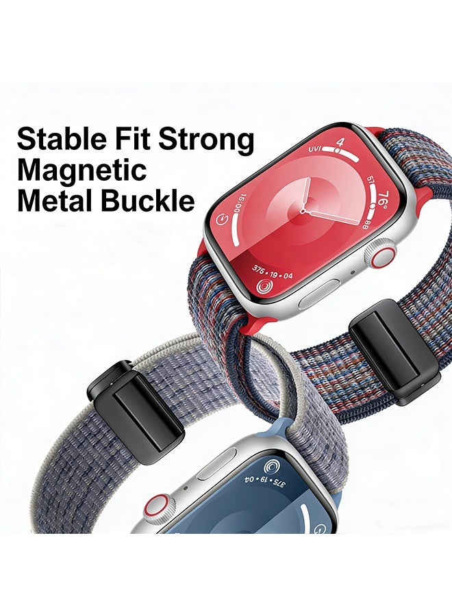 Happy D Magnetic Wristband Adjustable Nylon Strap for Apple Watch Series 11 46mm/Series 10 46mm - Image 4