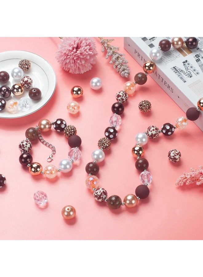 Jeacksy Bubblegum Beads, 20mm Beads for Pens, 50pcs Large Pen Beads, Chunk Bubble Gum Beads Bulk Mix, Colorful Rhinestone Beads for Jewelry Making, Bag Keychain, Crafts, Bracelet, Necklace - Image 4
