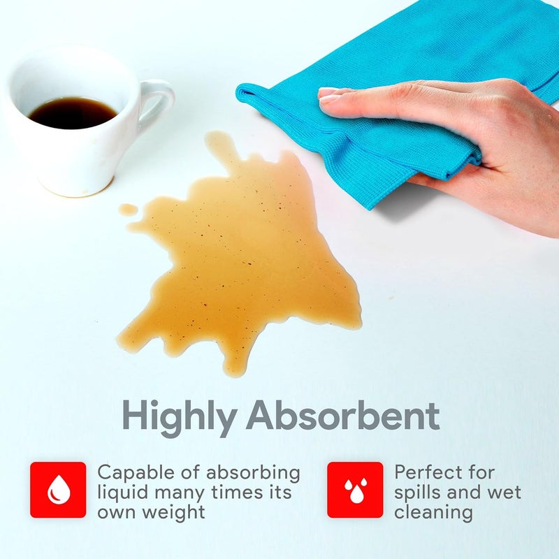 REXO Microfiber Cleaning Cloths - Premium Lint Free, Ultra Absorbent, 25-Pack (Yellow, 40x40 cm) - Image 2