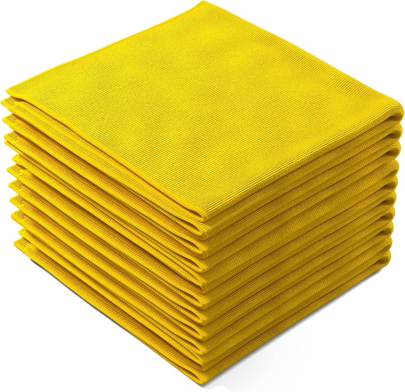 REXO Microfiber Cleaning Cloths - Premium Lint Free, Ultra Absorbent, 25-Pack (Yellow, 40x40 cm) - Image 1