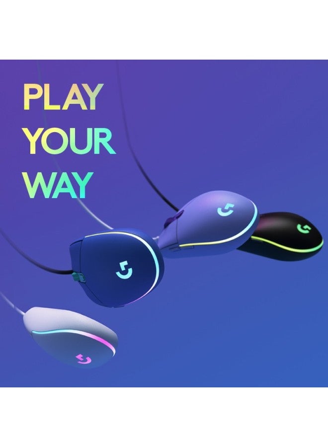 G Logitech G102 Wired Gaming Mouse, Light Purple, Rgb Lighting Effects, Lightweight Design, Pubg Mouse, Cyberpunk, 200-8000 Dpi - Image 2