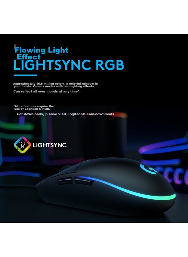 G Logitech G102 Wired Gaming Mouse, Light Purple, Rgb Lighting Effects, Lightweight Design, Pubg Mouse, Cyberpunk, 200-8000 Dpi - Image 4