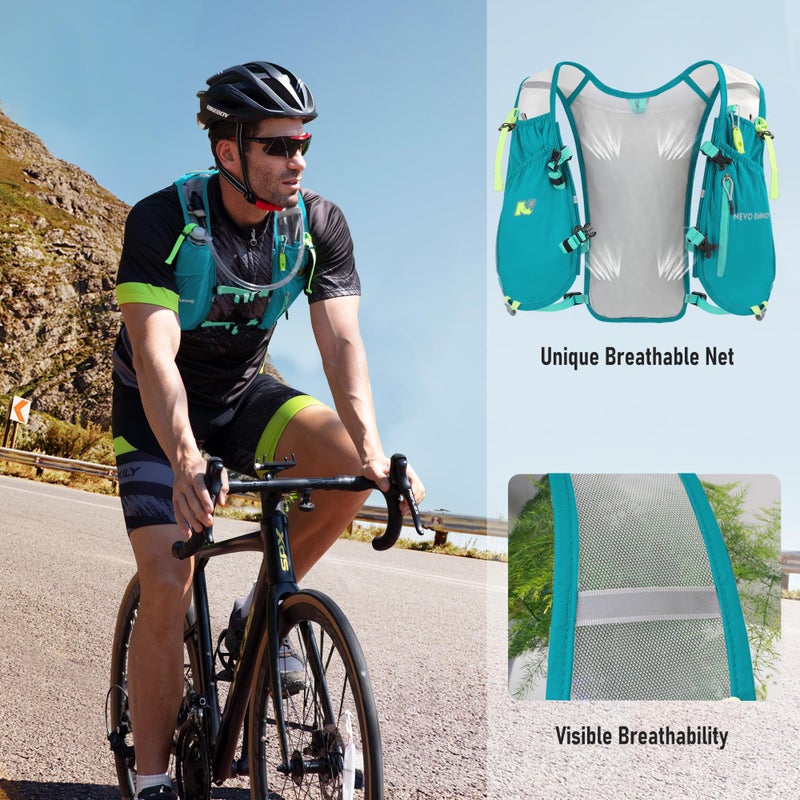 N NEVO RHINO Waterproof Running Vest, 5.5L Breathable Running Hydration Vest with 1.5L Water Bladder, Water Vest for Hiking, Trail Marathon Race, Ideal for Women and Men - Image 3