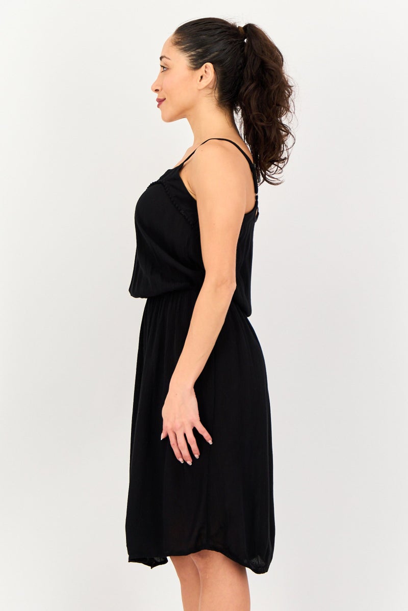 promod Women Plain Mini Dress, Black - Image 4