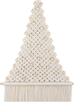 Antikiano Macrame Christmas Tree with Star Decoration 16" W x 24" L, Boho for Family, Unique Xmas Tree Decor, Macrame Wall Hanging Home Décor  - Image 1