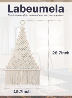 Antikiano Macrame Christmas Tree with Star Decoration 16" W x 24" L, Boho for Family, Unique Xmas Tree Decor, Macrame Wall Hanging Home Décor  - Image 2