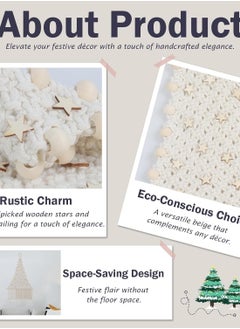 Antikiano Macrame Christmas Tree with Star Decoration 16" W x 24" L, Boho for Family, Unique Xmas Tree Decor, Macrame Wall Hanging Home Décor  - Image 3