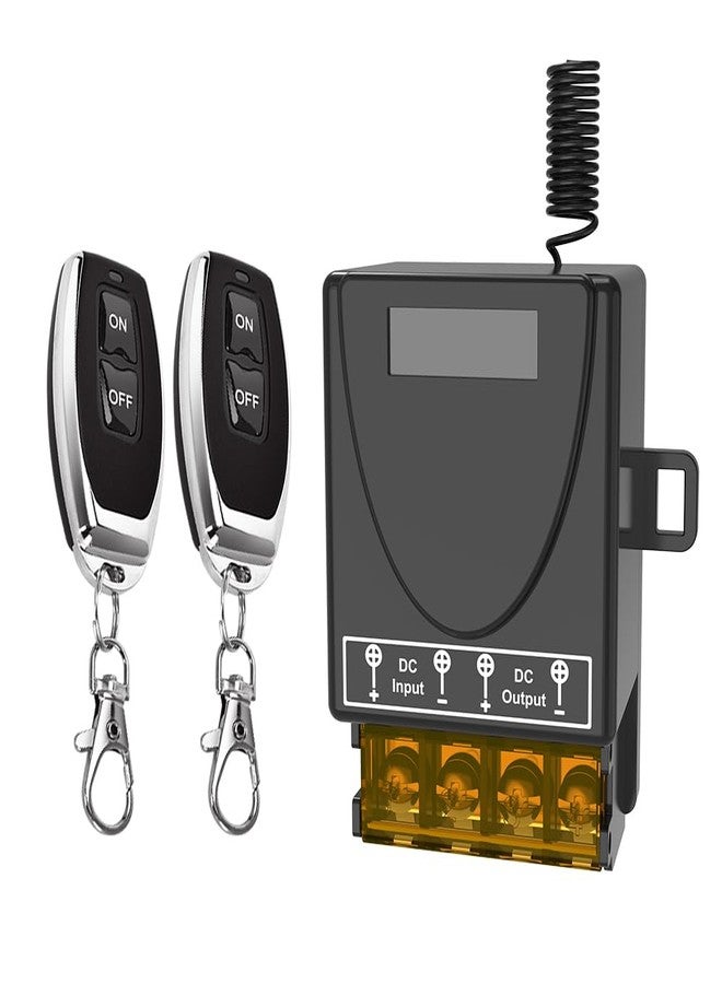 مفتاح تحكم لاسلكي عن بعد 12 فولت، من ماليكتيلي DC12V/24V/48V/72V، مرحل 30 أمبير، مفتاح تحكم بترددات الراديو بمدى يصل إلى 328 قدمًا لأنظمة إنذار السرقة، وأنظمة الأمان، ووحدات الإضاءة، ومحركات أبواب الليثيوم الدوارة. - Image 1