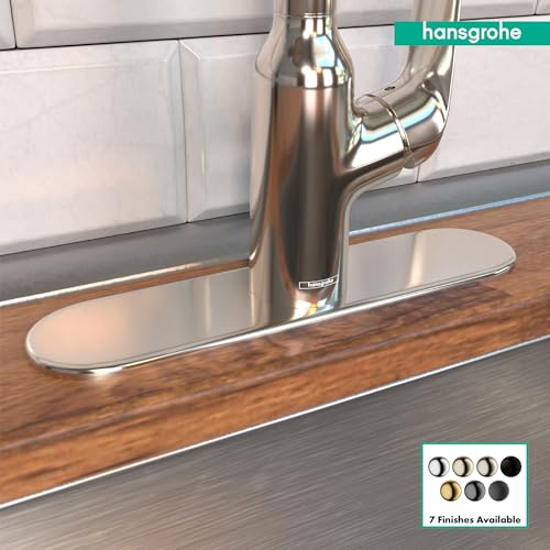 hansgrohe 11-inch Coordinating Base Plate Modern Easy Install in Polished Nickel, 14019831 - Image 3