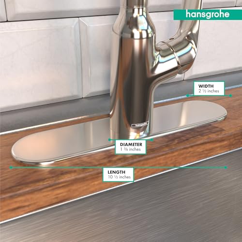 hansgrohe 11-inch Coordinating Base Plate Modern Easy Install in Polished Nickel, 14019831 - Image 5