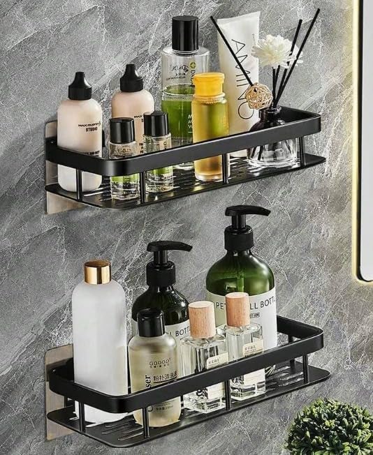 TRIVYOM Bathroom Shelf Rack - Self Adhesive Bathroom Hanging Shelves || Multipurpose Wall Mounted Bathroom Organizer ||Shower Shampoo/Soap Holder || Bathroom Corner Shelf|| Bathroom Accessories_2 Pcs - Image 4