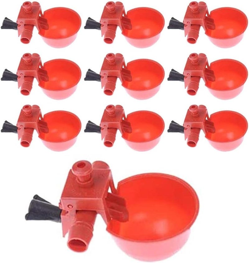 Litewoo Mcitymall66 10Pcs Feed Automatic Poultry Water Drinking Cups Bird Coop Chicken Fowl Drinker - Image 1