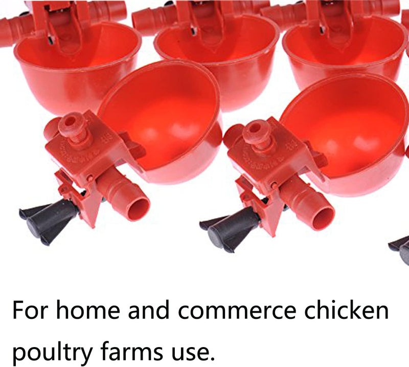 Litewoo Mcitymall66 10Pcs Feed Automatic Poultry Water Drinking Cups Bird Coop Chicken Fowl Drinker - Image 3