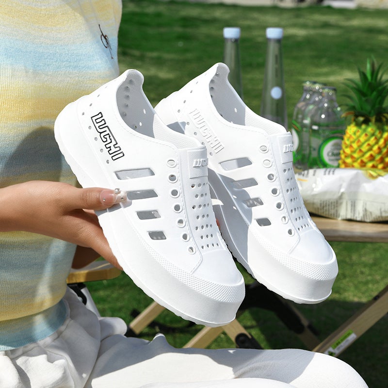 Summer Hole Shoes New 2024 Thick-Soled Non-Slip Waterproof Sandals Outdoor Wear Wading Baotou Beach Shoes - Image 2