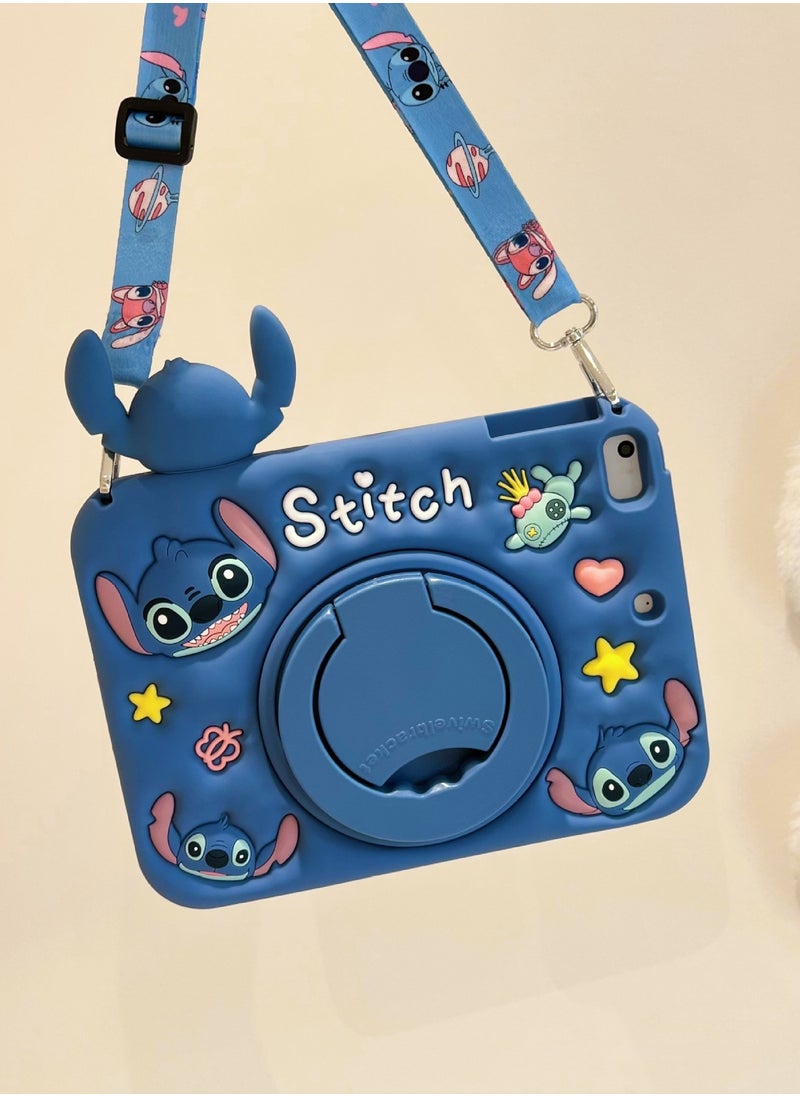 Generic - Papoose Stitch Silicone Protective Case with Rotating Stand, Stylus Slot, and 3D Design for 2024 iPad Pro 11-inch - Image 1