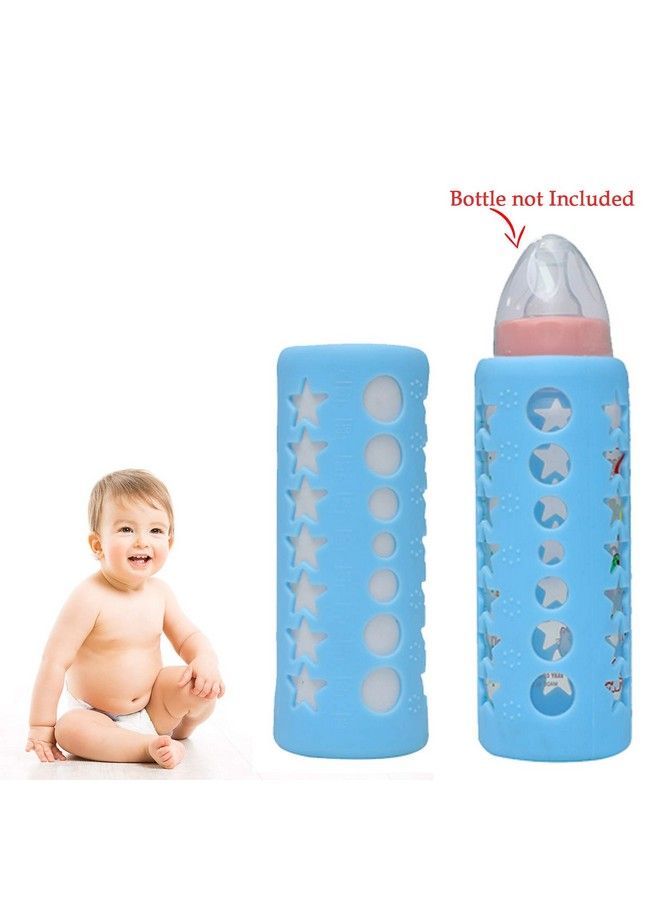 Safe-O-Kid Pack Of 1Silicone Baby Feeding Bottle Cover Sleeve Holder Insulated Protection All Bottle Types Large 250 Ml Blue  - Image 3