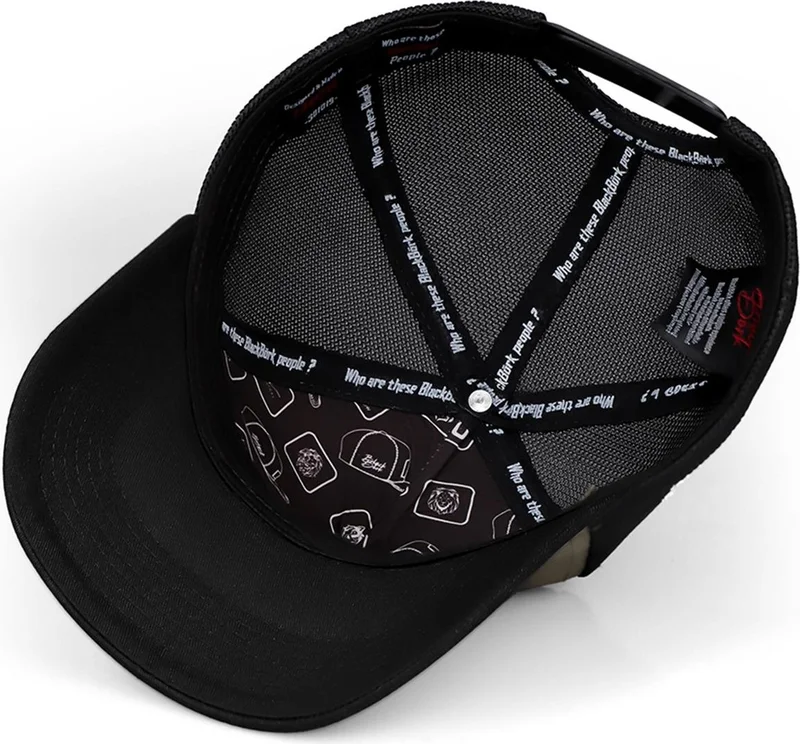 Black Börk Blackbörk V1 Trucker Eagle - Unisex Black Peaked Black-Khaki Hat (Cap) with 6 Code Logo