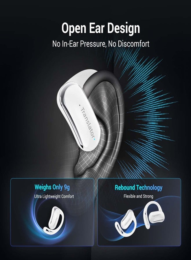 Wooask AI Translation Earbuds Real Time, 144 Language Translator Earbuds Open Ear Design 3-in-1 AI Translation Earbuds Real Time F56 White (No Offline Package) (No Offline Package) - Image 5