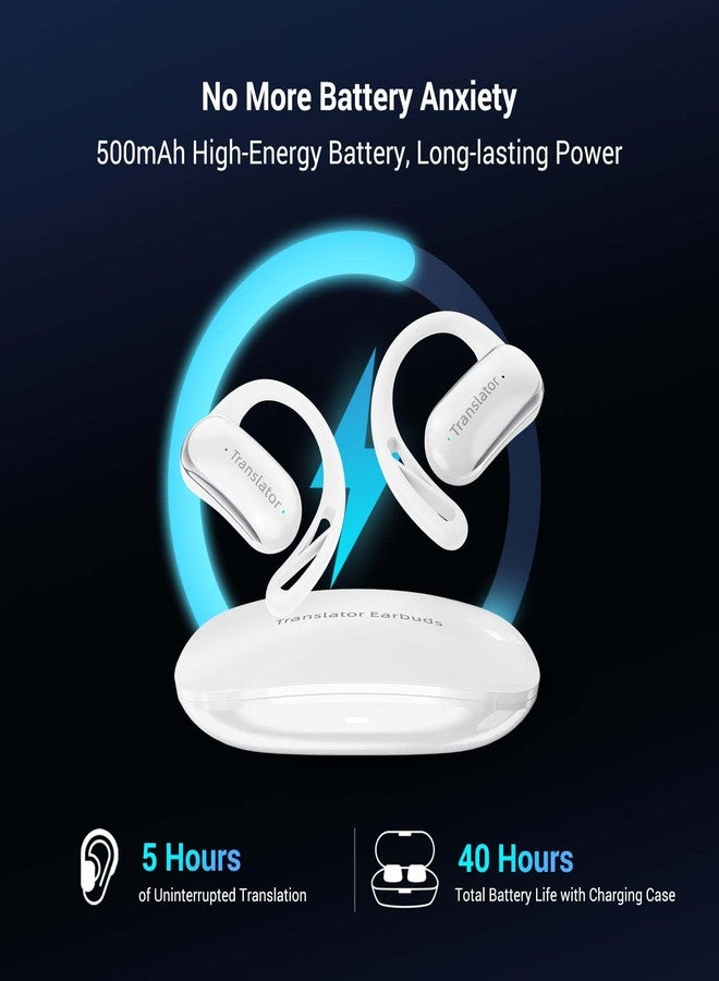 Wooask AI Translation Earbuds Real Time, 144 Language Translator Earbuds Open Ear Design 3-in-1 AI Translation Earbuds Real Time F56 White (No Offline Package) (No Offline Package) - Image 3