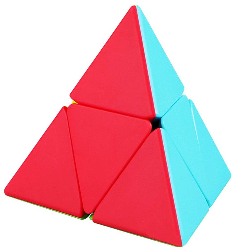 TANCH QIYI Pyramid Speed Cube 2X2 Stickless Triangle Magic Cube Puzzle Toy Colorful - Image 1
