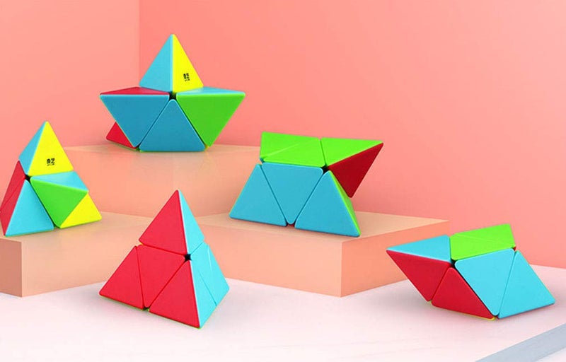 TANCH QIYI Pyramid Speed Cube 2X2 Stickless Triangle Magic Cube Puzzle Toy Colorful - Image 2