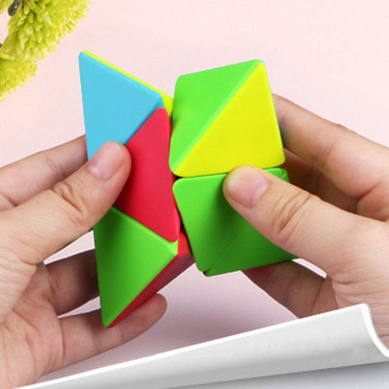 TANCH QIYI Pyramid Speed Cube 2X2 Stickless Triangle Magic Cube Puzzle Toy Colorful - Image 3