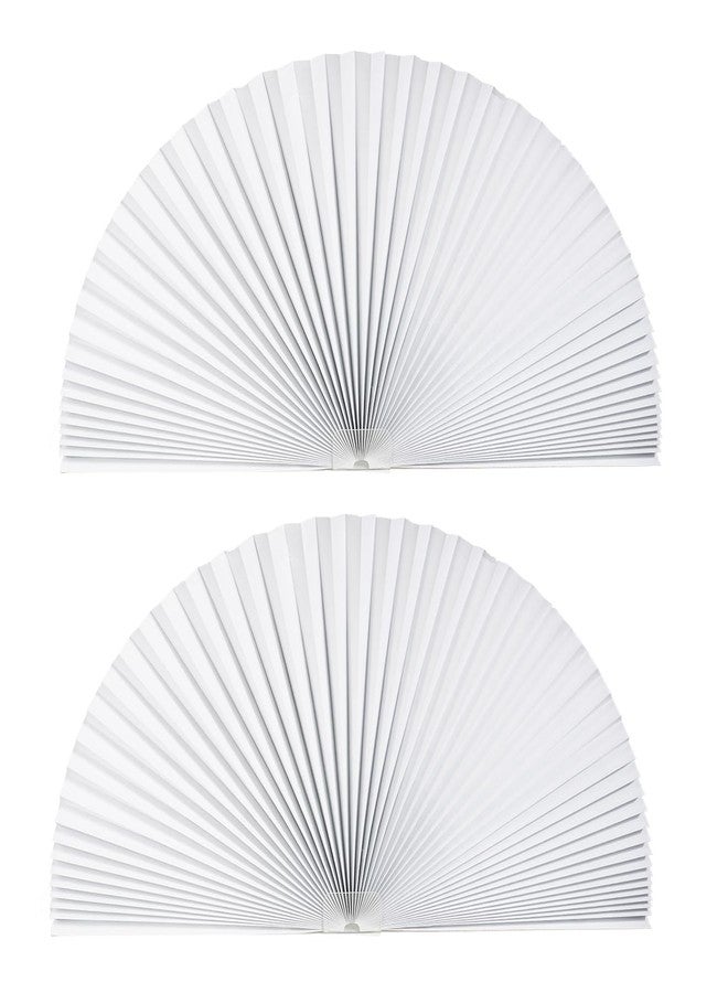 Touri Arch Window Light Filtering Pleated Shade Blinds for semi-Circle Arch Window, 2 PCS 60%-70% Shade, Easy to Cut and Install, 72” x 36”, White - Image 1