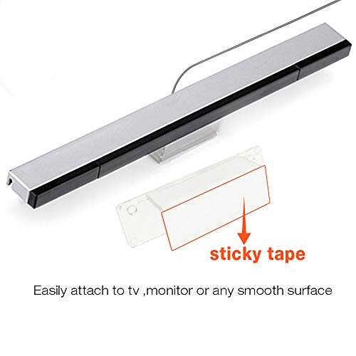 SOONORY for USB Wii Sensor Bar, Infrared IR Ray Motion Sensor Signal Receiver Compatible with Nintendo Wii and Wii U Console USB Port with Stable Stand(Black/Silvery) - Image 5