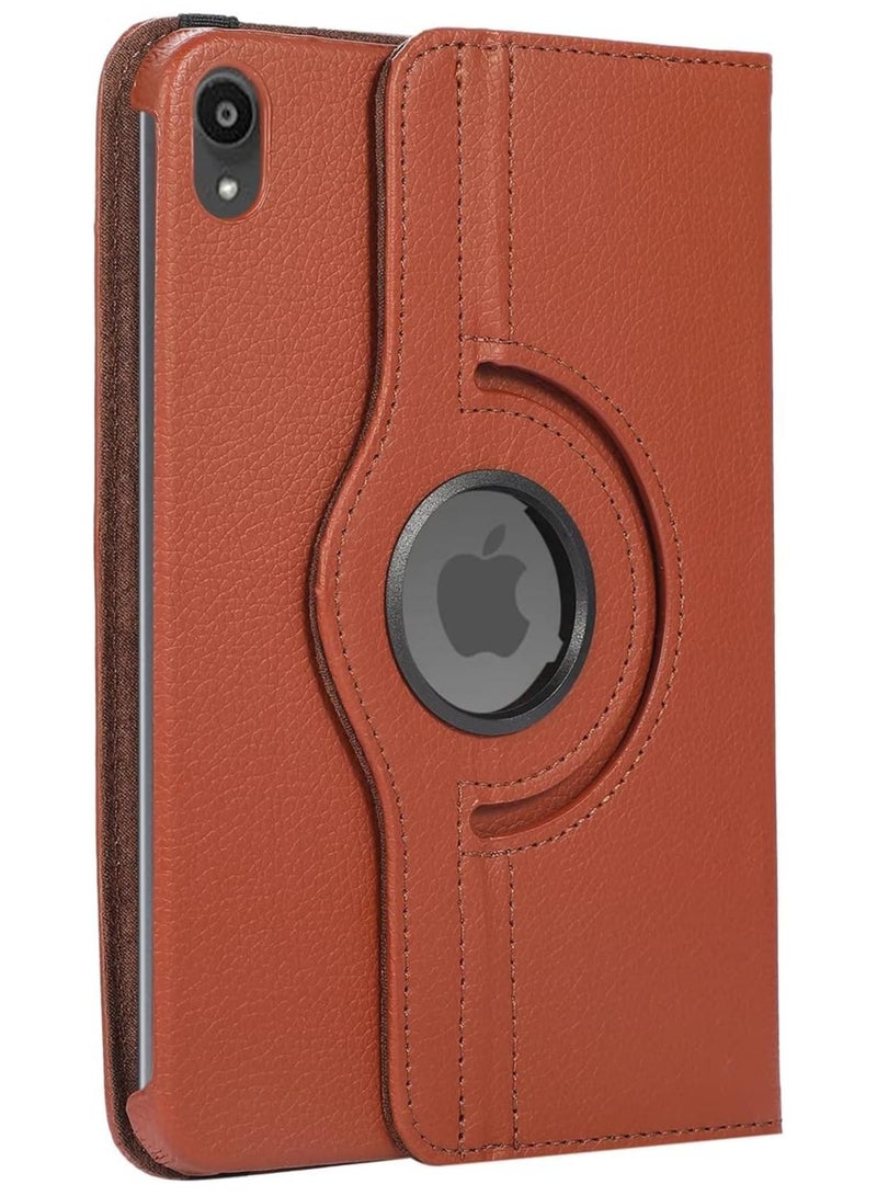 iPad Mini 6 (6th Generation 8.3 Inch) - Rotating 360 Degree Swiveling Stand Protective Back Cover, for iPad Mini 6 2021 Model Brown - Image 4