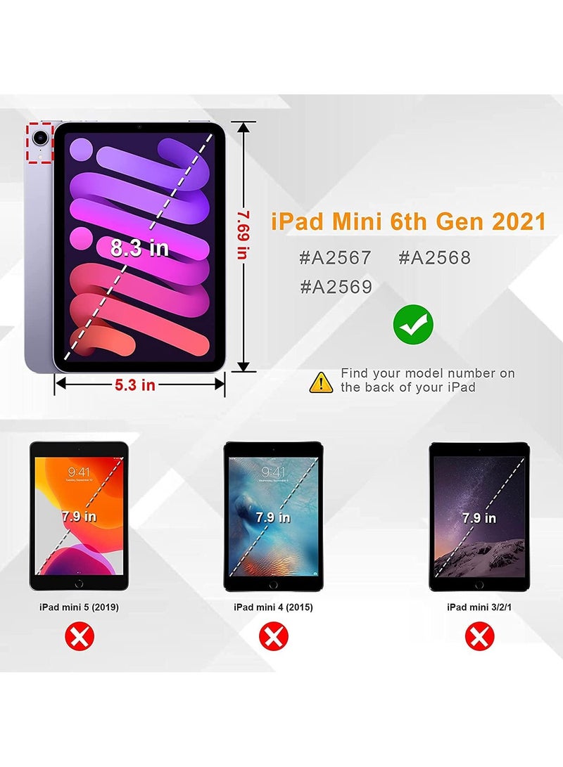 iPad Mini 6 (6th Generation 8.3 Inch) - Rotating 360 Degree Swiveling Stand Protective Back Cover, for iPad Mini 6 2021 Model Brown - Image 5