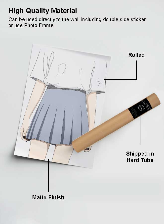 LOWHA Poster Painting Art With Four Separate Pieces Of Double-Sided Stickers See My Skirt For Home Bedroom Living Room And Office Decor - Image 2