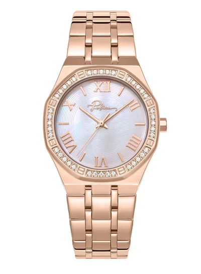 POLICE Women's Moonlight 32mm Women's Watch with White Mother-of-Pearl Dial & 316L Stainless Steel 5-Link Bracelet