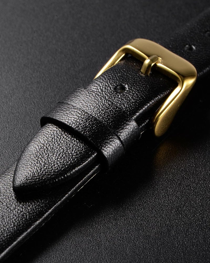 QUARKZMAN Leather Watch Strap Watch Leather Strap Watch Straps Flat Thin Elegant Leather Watch Strap Buckle for Smartwatch Men Women Men Women - Image 4