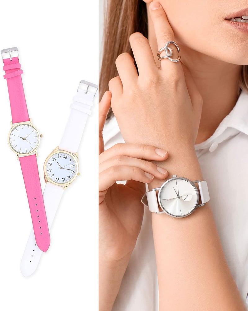 QUARKZMAN Leather Watch Strap Watch Leather Strap Watch Straps Flat Thin Elegant Leather Watch Strap Buckle for Smartwatch Men Women Men Women - Image 5