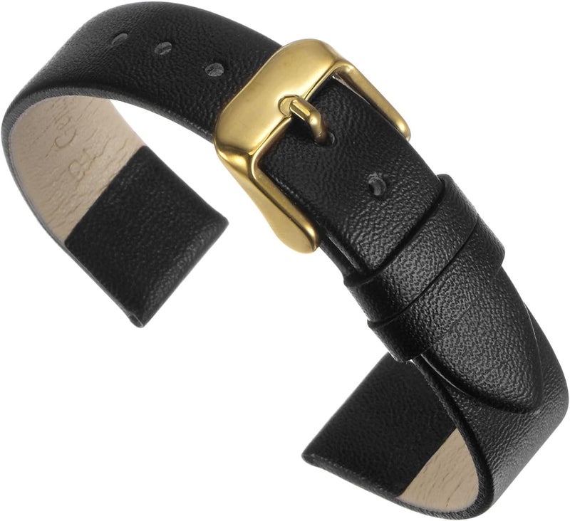 QUARKZMAN Leather Watch Strap Watch Leather Strap Watch Straps Flat Thin Elegant Leather Watch Strap Buckle for Smartwatch Men Women Men Women - Image 1