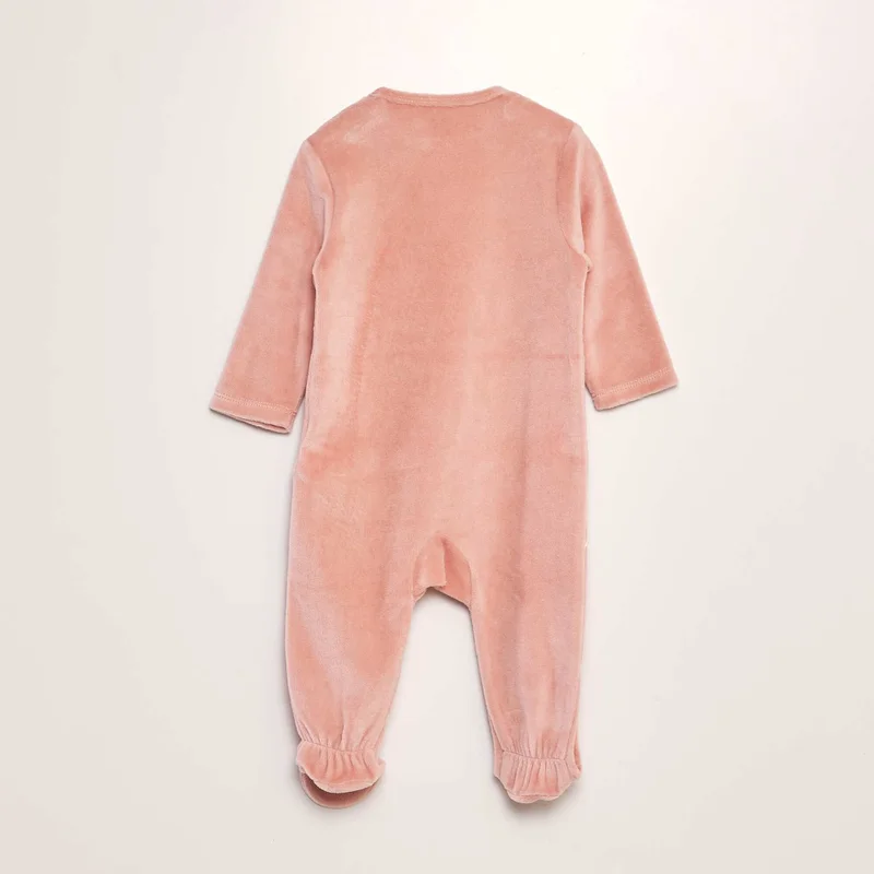 Kiabi Miss Bunny Velour Sleepsuit Pink
