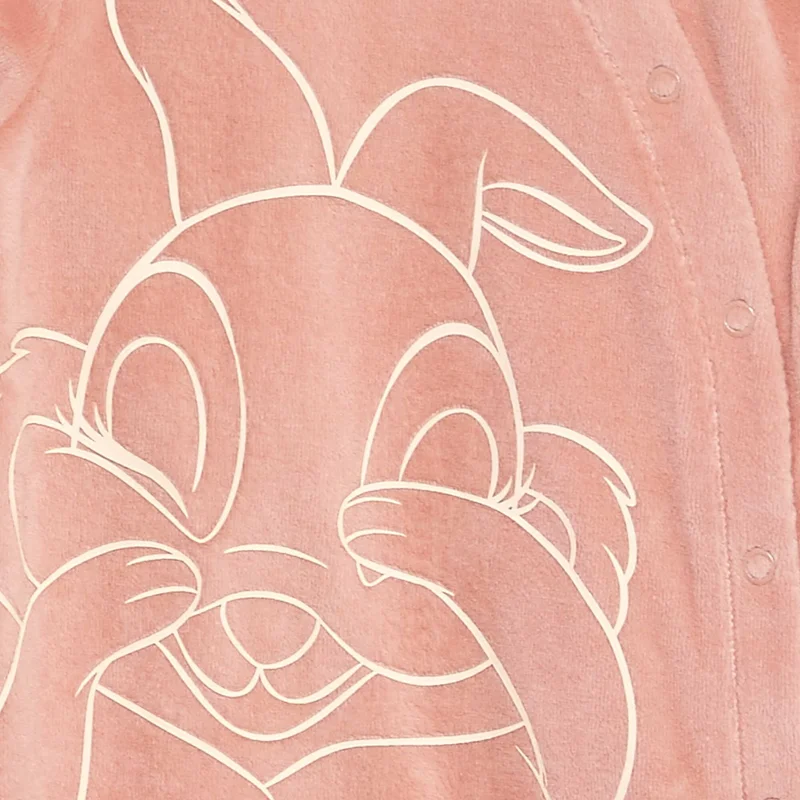 Kiabi Miss Bunny Velour Sleepsuit Pink