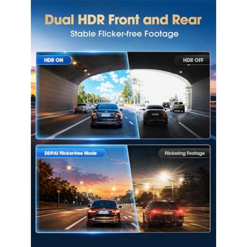 كاميرا داش 4K + 2K للسيارات الأمامية والخلفية، STARVIS2 IMX678 Dual HDR Dashcam، بطاقة 64 جيجا متضمنة، 5G WiFi6، 2K/60FPS، GPS، 3 IPS، رؤية ليلية AI ISP، وضع انتظار 24 ساعة، 4G متاح، Z60 Master - Image 4