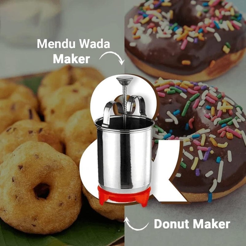 SANGOZ Stainless Steel Donut MakerMendu Vada MakerMedu Vada Donut Maker Dispenser Stainless Steel Tool Kitchen Pastry Making Bake WarePack of 1 - Image 5