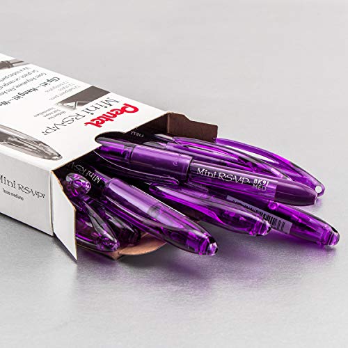 Pentel RSVP Mini Ballpoint Pen, (1.0mm) Medium Line, Violet Ink, 12 Count (Pack of 1) (BK91MNV-V) - Image 2