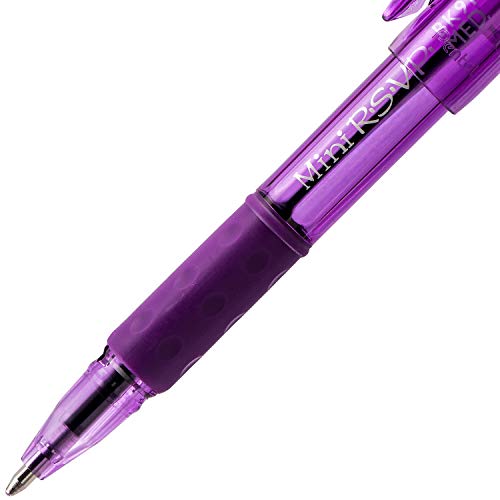 Pentel RSVP Mini Ballpoint Pen, (1.0mm) Medium Line, Violet Ink, 12 Count (Pack of 1) (BK91MNV-V) - Image 5