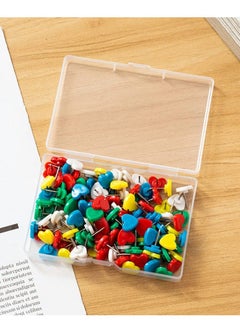 KASTWAVE Colorful Heart Push Pins, Plastic Head Thumb Tacks Map Drawing Pins, for Wall Drawing Pin Board,Whiteboard, Cork Board, Office  Map Markers or Bulletin Board(100Pcs)  - Image 3