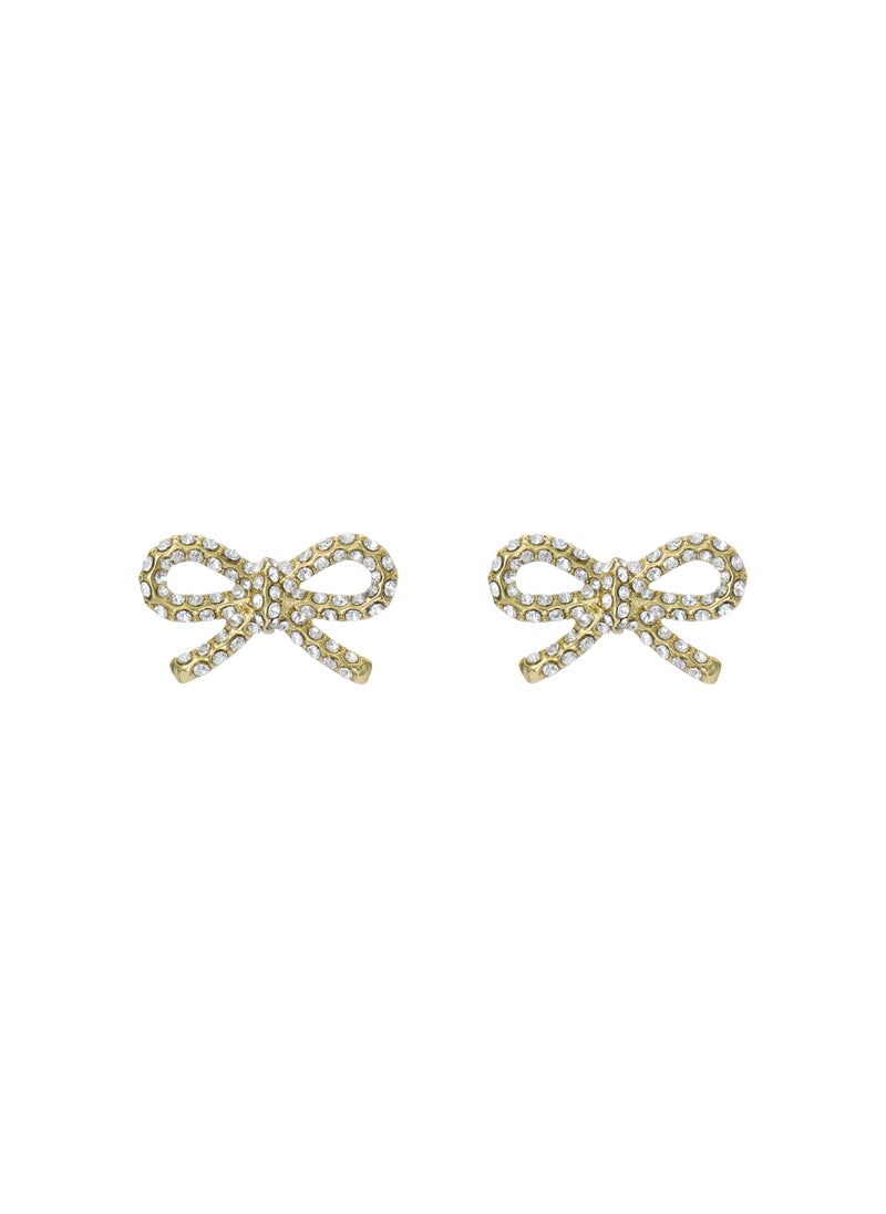 Ted Baker Crystal Ribbon Bow Stud Earrings - Image 1