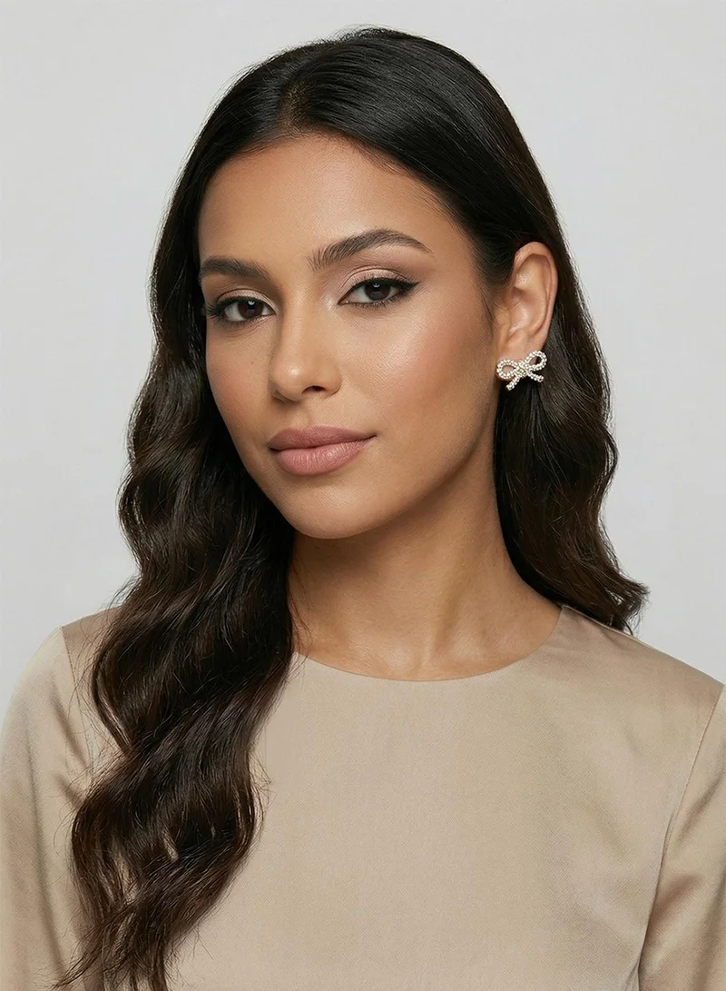 Ted Baker  Crystal Ribbon Bow Stud Earrings for Women | Best Price UAE