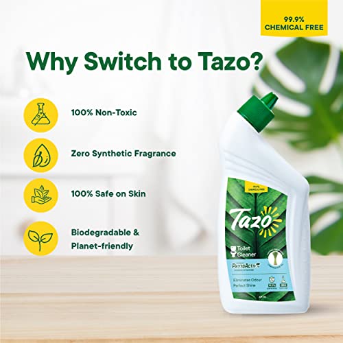 Tazo Toilet Bowl Cleaner Liquid (475ML, Pack of 2), Biodegradable & Plant Powered Toilet Stain Remover, Heavy Duty Advanced Disinfectant, Kills 99.99% Germs, Baby & Pet Safe - Image 5