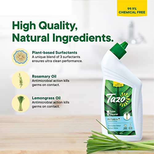 Tazo Toilet Bowl Cleaner Liquid (475ML, Pack of 2), Biodegradable & Plant Powered Toilet Stain Remover, Heavy Duty Advanced Disinfectant, Kills 99.99% Germs, Baby & Pet Safe - Image 4