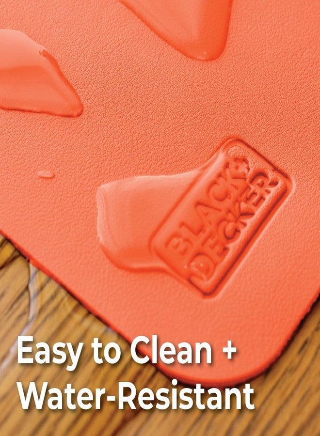 BLACK+DECKER Small Travel Desk Mat, Office Desk Pad, Computer Mat, Laptop Pad for Mobile Office, Computer Furniture Protector, Compact for Carry-On Bags, Ideal for Travel & Work (12"x 20"), Coral - Image 3